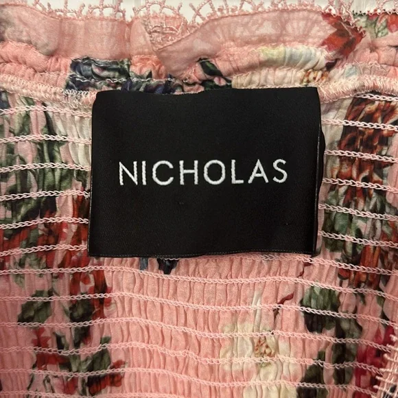 Nicholas Lilac Floral Shirred Crop Top Size 4 Small - Picture 7 of 12